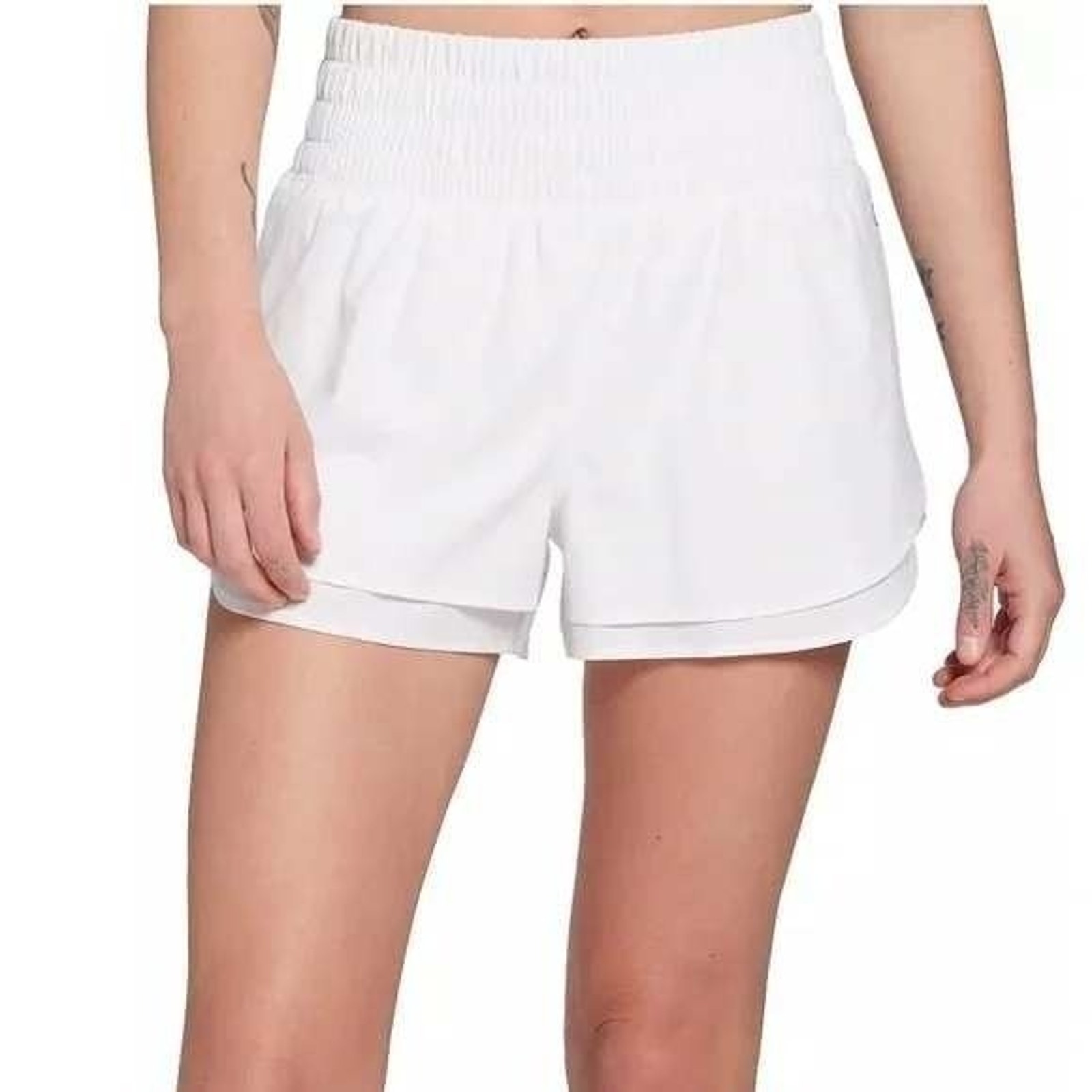 Calia Step Up High Rise Woven Petal Hem Short Pure White 3" Xxl Nwt